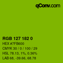 Color code: RGB 127 182 0 | qconv.com
