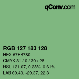 カラーコード: RGB 127 183 128 | qconv.com