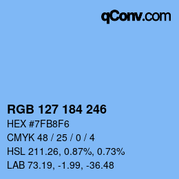 颜色代码: RGB 127 184 246 | qconv.com