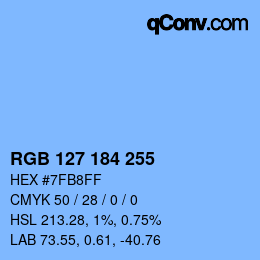 Color code: RGB 127 184 255 | qconv.com