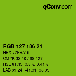 Color code: RGB 127 186 21 | qconv.com