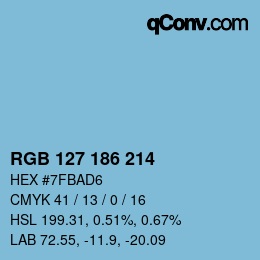 Code couleur: RGB 127 186 214 | qconv.com