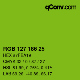 カラーコード: RGB 127 186 25 | qconv.com
