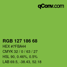 Color code: RGB 127 186 68 | qconv.com