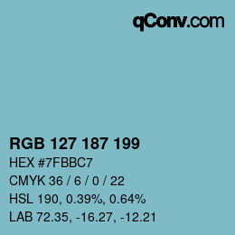 Color code: RGB 127 187 199 | qconv.com