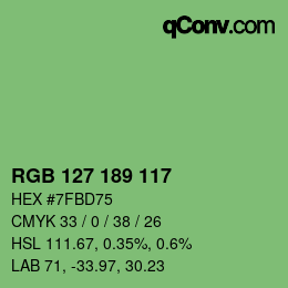Farbcode: RGB 127 189 117 | qconv.com