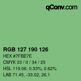 Color code: RGB 127 190 126 | qconv.com