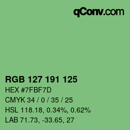 Color code: RGB 127 191 125 | qconv.com