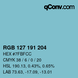 Color code: RGB 127 191 204 | qconv.com