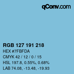 Color code: RGB 127 191 218 | qconv.com