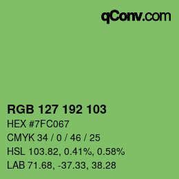 カラーコード: RGB 127 192 103 | qconv.com