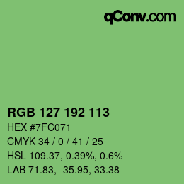 Color code: RGB 127 192 113 | qconv.com