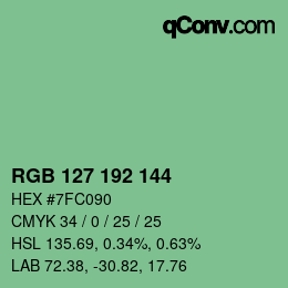 Color code: RGB 127 192 144 | qconv.com