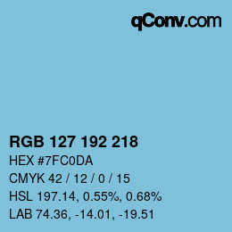 カラーコード: RGB 127 192 218 | qconv.com