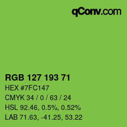 Color code: RGB 127 193 71 | qconv.com