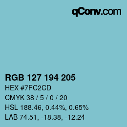 Farbcode: RGB 127 194 205 | qconv.com