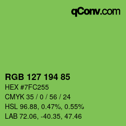 Color code: RGB 127 194 85 | qconv.com