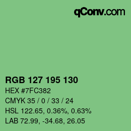 カラーコード: RGB 127 195 130 | qconv.com