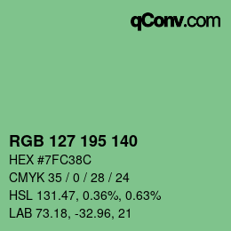 颜色代码: RGB 127 195 140 | qconv.com