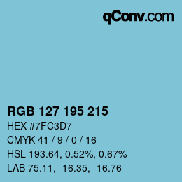 Color code: RGB 127 195 215 | qconv.com