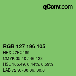 Color code: RGB 127 196 105 | qconv.com