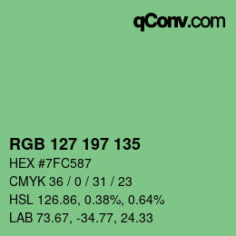カラーコード: RGB 127 197 135 | qconv.com