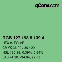 カラーコード: RGB 127 198.8 139.4 | qconv.com