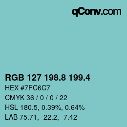 カラーコード: RGB 127 198.8 199.4 | qconv.com