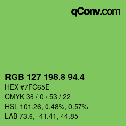 カラーコード: RGB 127 198.8 94.4 | qconv.com