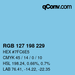 Color code: RGB 127 198 229 | qconv.com
