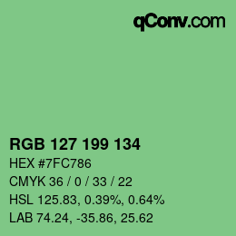 Color code: RGB 127 199 134 | qconv.com