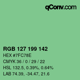 Color code: RGB 127 199 142 | qconv.com
