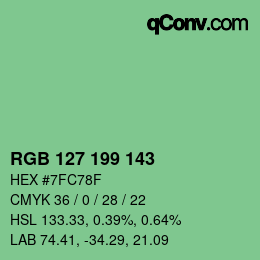 カラーコード: RGB 127 199 143 | qconv.com