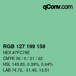 Color code: RGB 127 199 158 | qconv.com