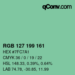 Color code: RGB 127 199 161 | qconv.com