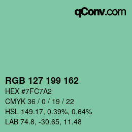 Farbcode: RGB 127 199 162 | qconv.com
