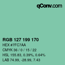 Color code: RGB 127 199 170 | qconv.com