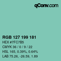 Color code: RGB 127 199 181 | qconv.com