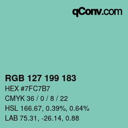 Color code: RGB 127 199 183 | qconv.com