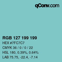 Color code: RGB 127 199 199 | qconv.com