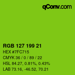 Color code: RGB 127 199 21 | qconv.com