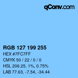 Color code: RGB 127 199 255 | qconv.com