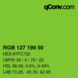 Color code: RGB 127 199 50 | qconv.com