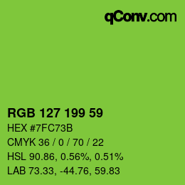 カラーコード: RGB 127 199 59 | qconv.com
