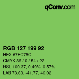 Color code: RGB 127 199 92 | qconv.com