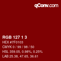 Color code: RGB 127 1 3 | qconv.com