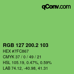 カラーコード: RGB 127 200.2 103 | qconv.com