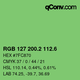 カラーコード: RGB 127 200.2 112.6 | qconv.com