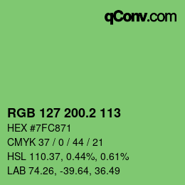 カラーコード: RGB 127 200.2 113 | qconv.com