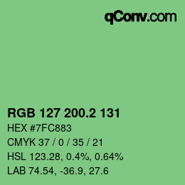 カラーコード: RGB 127 200.2 131 | qconv.com